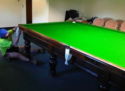 Pool Table Removalists reassembling 9 foot pool table Sydney